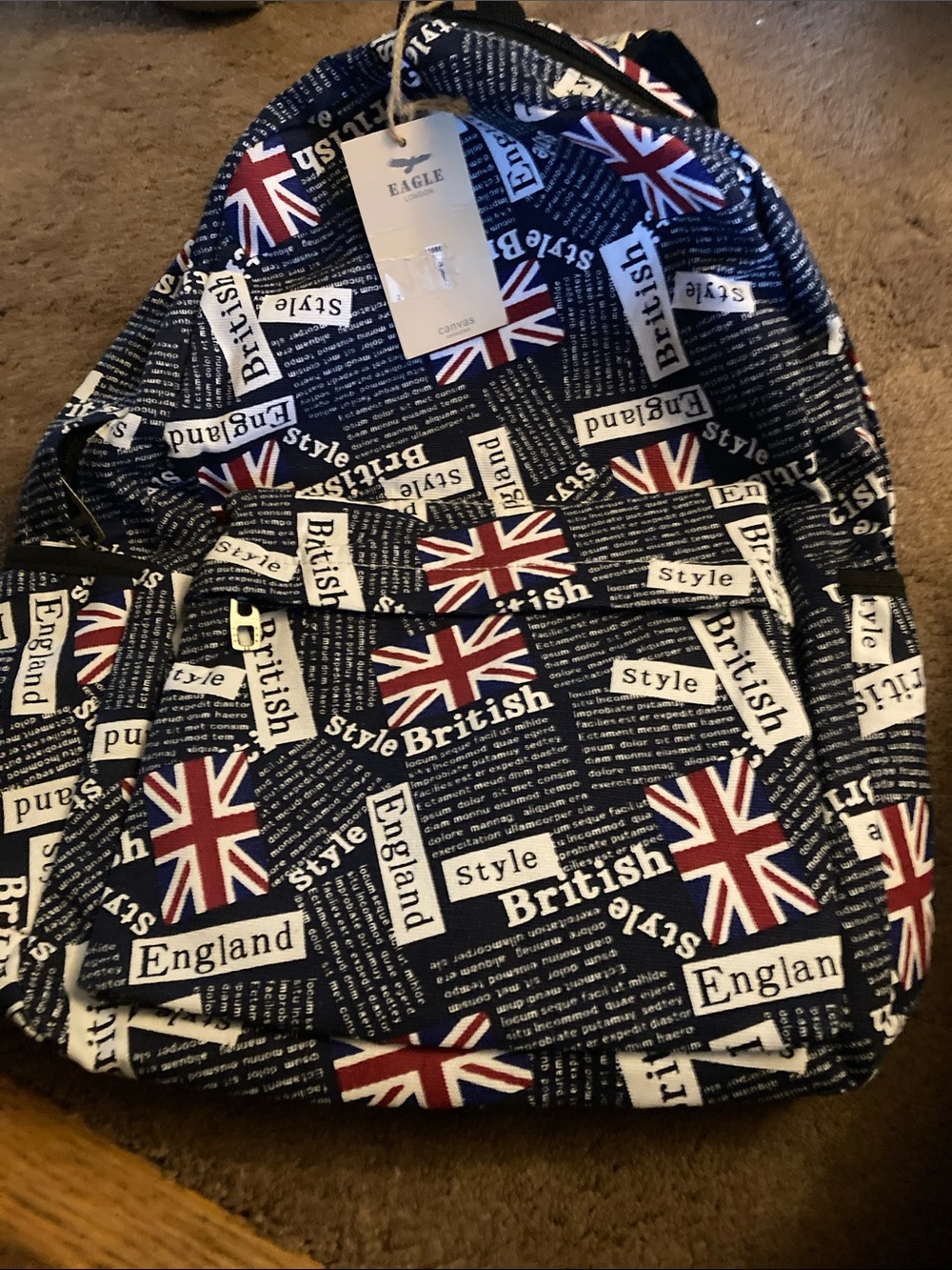 British logo backpack brand new size s/m